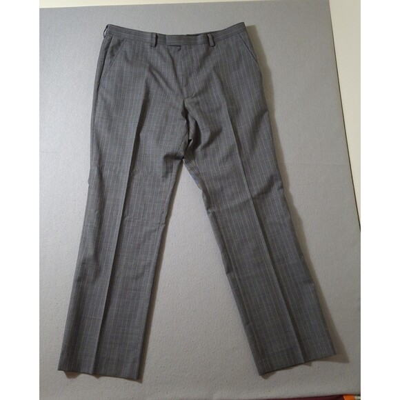 Banana Republic MadMen Dress Pants Mens 36x32 Gray Wool Pinstripe Slacks - Picture 1 of 12